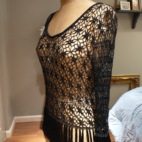 Black Beaded Top - Picture 1 of 9